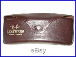 08f22 Vintage Paire De Lunettes Aviateur Ray-ban Leathers Bausch & Lomb USA