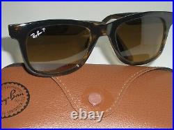 50 20 ray ban RB4640 Polarisé Dégradé Brun Cristal Tort WAYFARER Lunettes