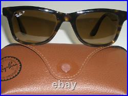 50 20 ray ban RB4640 Polarisé Dégradé Brun Cristal Tort WAYFARER Lunettes