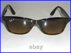 50 20 ray ban RB4640 Polarisé Dégradé Brun Cristal Tort WAYFARER Lunettes