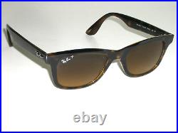 50 20 ray ban RB4640 Polarisé Dégradé Brun Cristal Tort WAYFARER Lunettes