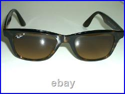 50 20 ray ban RB4640 Polarisé Dégradé Brun Cristal Tort WAYFARER Lunettes