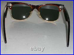 50mm Vintage B&L RAY-BAN W1270 Tortue/Or G15 UV Wayfarer Max Lunettes de Soleil