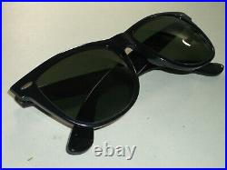 54 18m Vintage B&L RAY-BAN L1724 G15 Cristal Noir Ébène Wayfarer II Soleil