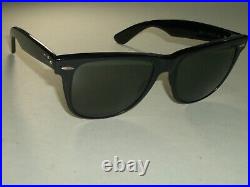 54 18m Vintage B&L RAY-BAN L1724 G15 Cristal Noir Ébène Wayfarer II Soleil