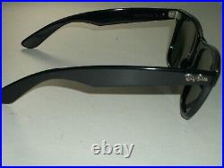 54 18m Vintage B&L RAY-BAN L1724 G15 Cristal Noir Ébène Wayfarer II Soleil