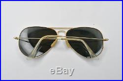 B&L Ray Ban USA 58 14 Gold Aviator Or