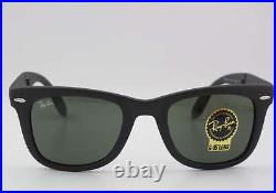 LUNETTES DE SOLEIL Italie RAY-BAN noir mat WAYFARER pliantes RB4105 601S 50mm