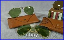°Lot 3 sunglasses Ray-Ban Aviator Arista & Full tortoise B-15 & G-15 Luxottica