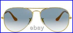 Lunettes de Soleil Ray-Ban AVIATOR RB 3025 Gold/Blue Shaded 55/14/135 unisexe