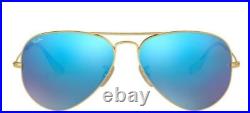 Lunettes de Soleil Ray-Ban AVIATOR RB 3025 Matte Gold/Blue 55/14/135 unisexe