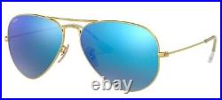 Lunettes de Soleil Ray-Ban AVIATOR RB 3025 Matte Gold/Blue 62/14/140 unisexe