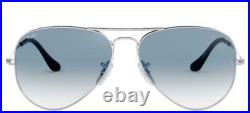Lunettes de Soleil Ray-Ban AVIATOR RB 3025 Silver/Blue Shaded 55/14/135 unisexe