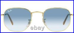 Lunettes de Soleil Ray-Ban HEXAGONAL RB 3548 Gold/Blue Shaded 51/21/145 unisexe