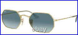 Lunettes de Soleil Ray-Ban OCTAGONAL RB 3556N Gold/Blue Shaded 53/21/145 unisexe
