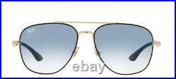 Lunettes de Soleil Ray-Ban RB 3683 Gold Black/Blue Shaded 56/15/135 unisexe