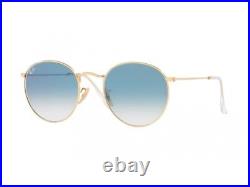 Lunettes de Soleil Ray Ban RB3447N Round Metal or Bleu Clair Gradient 001/3F