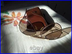 Lunettes de soleil B&L RAY BAN serie OUTDOORSMAN AVIATOR cuir vintage USA