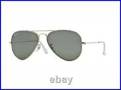 Lunettes de soleil Ray Ban oro verde verre polarisé RB3025 AVIATEUR LARGE METAL