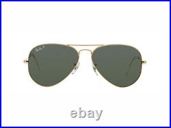 Lunettes de soleil Ray Ban oro verde verre polarisé RB3025 AVIATEUR LARGE METAL