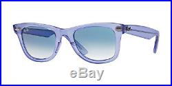 Neuf Ray-Ban Lunettes de Soleil Glace Pop Raisins Wayfarer RB 2140 60603f Bleu /