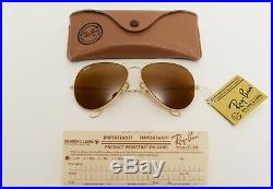 New Vintage Bausch & Lomb Ray Ban B15 Brown Lens Aviator Sunglasses