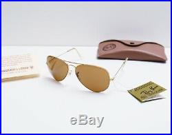 New Vintage Bausch & Lomb Ray Ban B15 Brown Lens Aviator Sunglasses