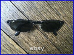 RAY BAN 90's VINTAGE METAL BLACK ROCK LOU REED STYLE BAUSCH/LOMB QUALITY GLASS