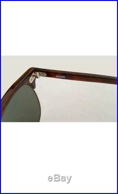RAY BAN BAUSCH LOMB CLUBMASTER TORTOISE W0366 SUNGLASSES 70s G15 NEW OLD STOCK