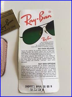 RAY BAN BAUSCH LOMB SHOOTER NOS 58mm CABLE BROWN LENS CHANGEABLE BROWN AVIATOR