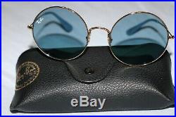 RAY BAN NEUVE lunettes verre bleu rond monture dorée