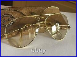 RAY BAN Vintage lunettes de soleil Bausch & Lomb USA Doré Verre Marron + Etui