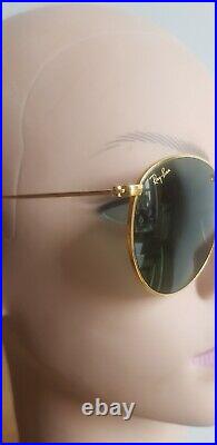Rare paire de lunettes soleil vintage Rayban métal doré Bausch & Lomb U. S. A