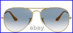 Ray-Ban AVIATOR LARGE METAL RB 3025 unisexe Lunettes de Soleil GOLD/BLUE SHADED