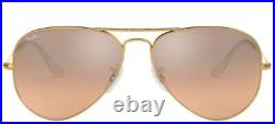 Ray-Ban AVIATOR LARGE METAL RB 3025 unisexe Lunettes de Soleil GOLD/PINK SHADED