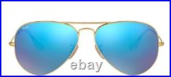Ray-Ban AVIATOR LARGE METAL RB 3025 unisexe Lunettes de Soleil MATTE GOLD/BLUE
