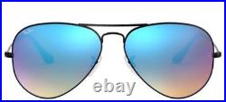 Ray-Ban AVIATOR LARGE METAL RB 3025 unisexe Lunettes de Soleil SHINY BLACK/BLUE