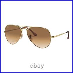 Ray-Ban Aviateur Métal II Or Clear Gradué Brun Lunettes de Soleil 0RB3689