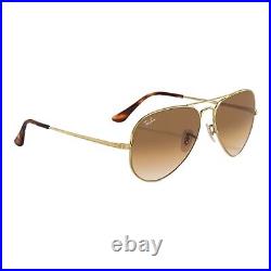 Ray-Ban Aviateur Métal II Or Clear Gradué Brun Lunettes de Soleil 0RB3689