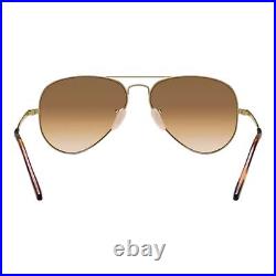 Ray-Ban Aviateur Métal II Or Clear Gradué Brun Lunettes de Soleil 0RB3689