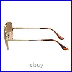 Ray-Ban Aviateur Métal II Or Clear Gradué Brun Lunettes de Soleil 0RB3689