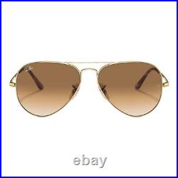 Ray-Ban Aviateur Métal II Or Clear Gradué Brun Lunettes de Soleil 0RB3689