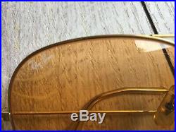 Ray Ban Aviator B&l Baush & Lomb USA Lunette De Soleil Vintage Homme Gold Ambre