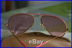 Ray Ban B&L Aviator Flying Color enamel Pink 58-14 Lens Pink changeable