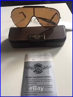 Ray Ban Bausch Lomb Wings Leathers Arista Brown Lens L1631 Extremely Rare
