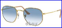 Ray-Ban HEXAGONAL RB 3548 unisexe Lunettes de Soleil GOLD/BLUE SHADED 51/21/145