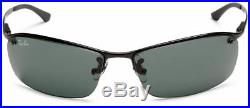 Ray-Ban Half Rim Sunglasses in Matte Black Green RB3183 006 71 63