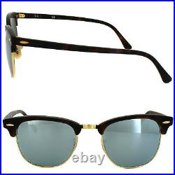 Ray-Ban Lunettes Clubmaster 3016 114530 Mat Tortue Argent Flash Miroir L