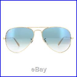 Ray-Ban Lunettes De Soleil Aviateur 3025 001/3F Or Bleu Taille M 58mm