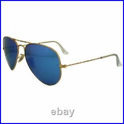 Ray-Ban Lunettes de Soleil Aviator 3025 112/4L Mat Or Miroir Bleu Polarisé M